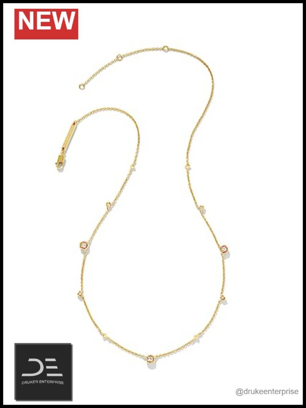 Kendra Scott Davie Trio Strand Necklace in White Sapphire, Fine Jewelry for